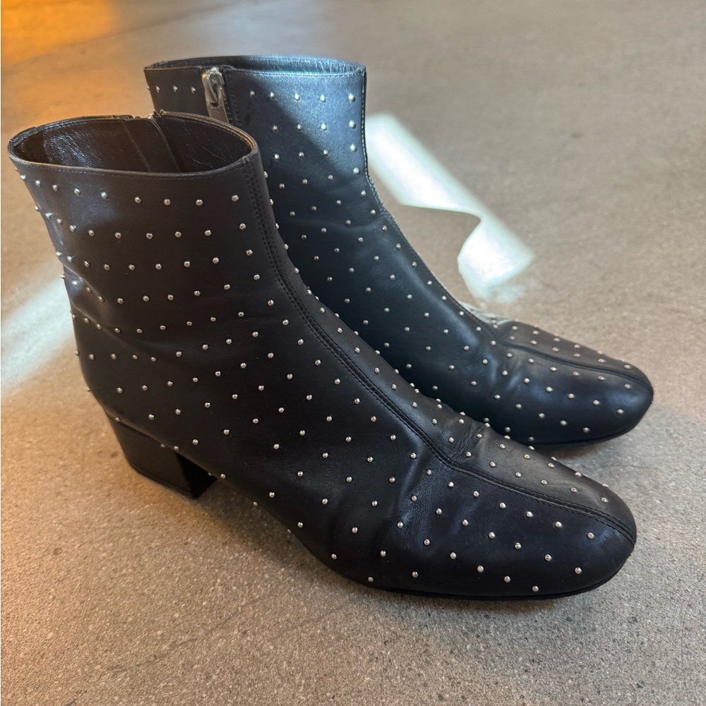 Saint Laurent Black Ankle Boots with Block Heel